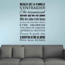 Sticker Règles de la famille design