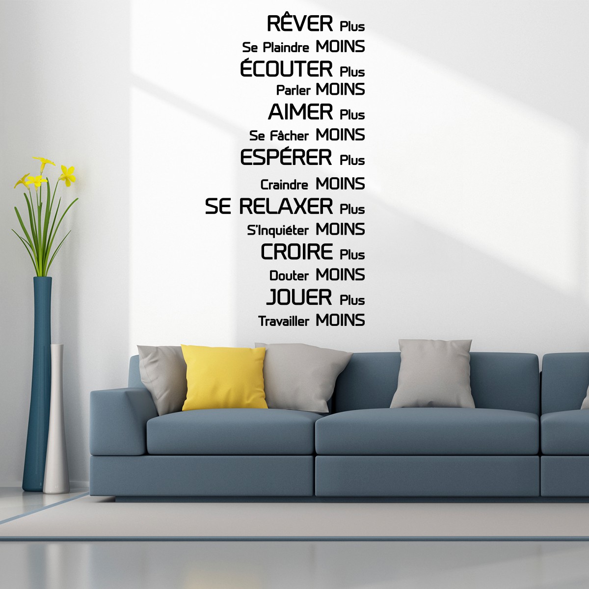 🥇 Stickers muraux décoratifs avec des citations motivantes pour rêver en  grand 🥇