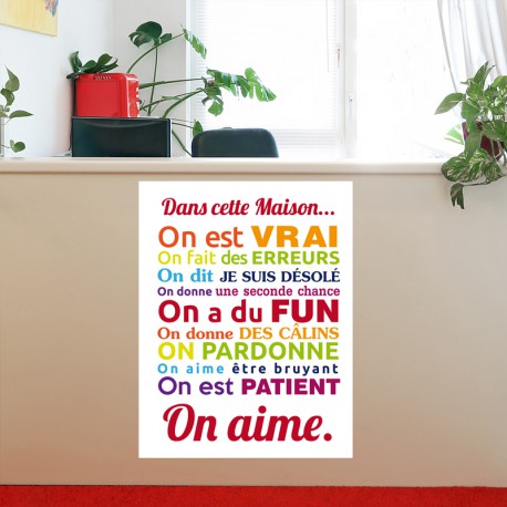 Sticker dans cette maison multicolore