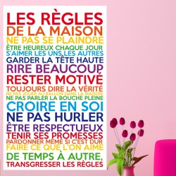 Sticker les règles de la maison multicolore