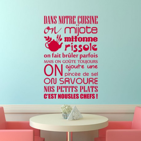 Sticker Dans notre cuisine on mijote...