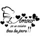 Sticker citation L'amour ça se cuisine