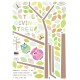 Sticker hiboux et papillons sur un arbre