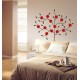 Sticker Arbre fleurs gerbera rouges