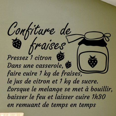 Sticker citation recette confiture de fraises