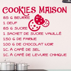 Sticker citation recette Cookies maison
