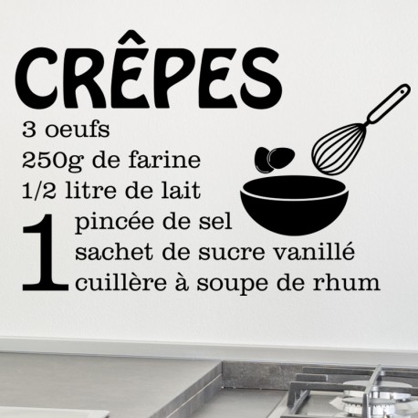 Sticker citation recette Crêpes ...