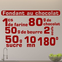 Sticker citation recette Fondant au chocolat