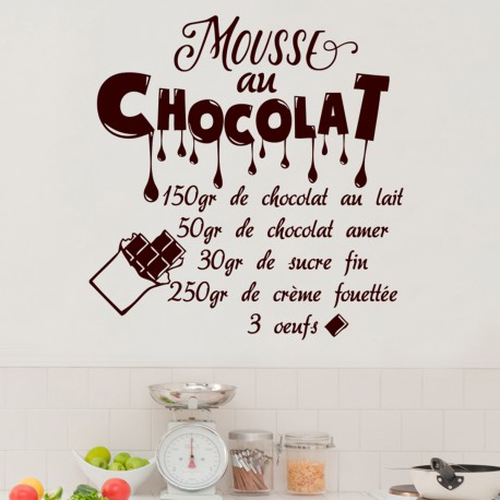 Sticker citation recette Mouse au chocolat