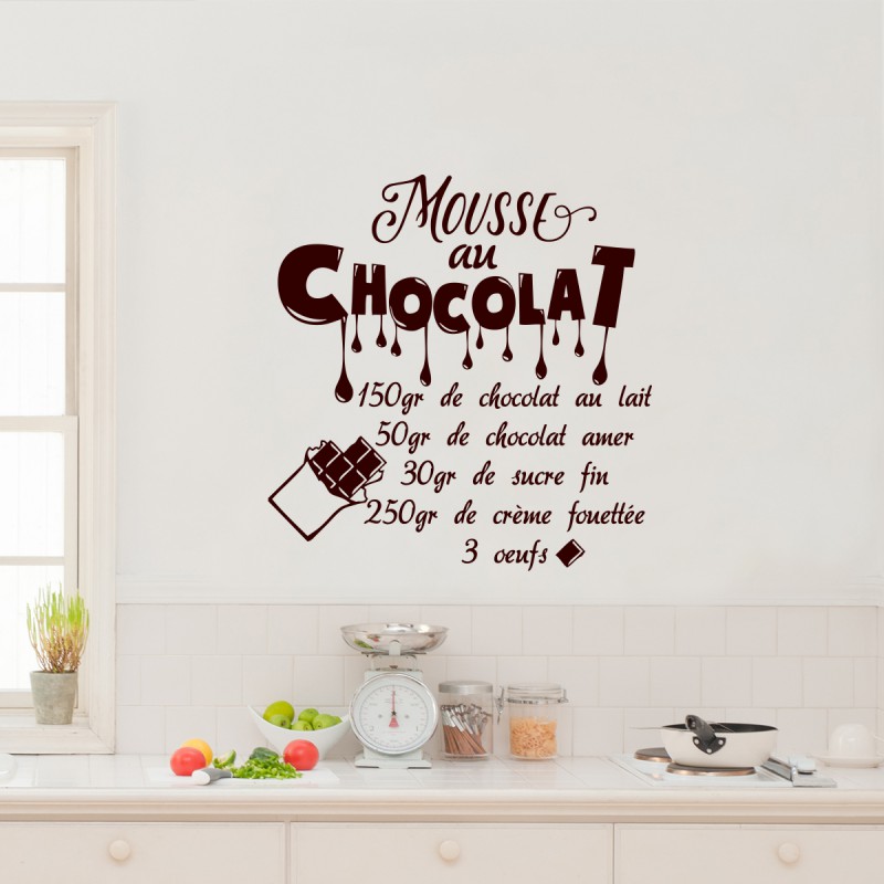 Stickers recette de cuisine Mousse au Chocolat pour déco cuisine – CUISINE  AU TOP