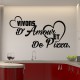 Sticker citation Vivons d'amour et de pizza