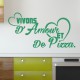 Sticker citation Vivons d'amour et de pizza