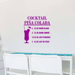 Sticker recette Cocktail Pina Colada
