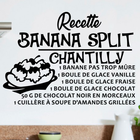 Sticker recette Banana split