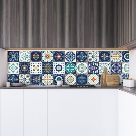 30 stickers carrelages azulejos Forlì 10x10 cm