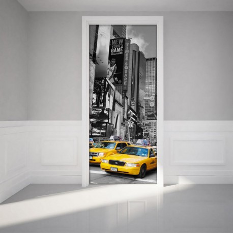 Sticker porte  - Taxi de New York   H204 x L83 cm