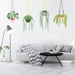 Sticker fleurs et plantes scandinaves suspendues -60x90cm