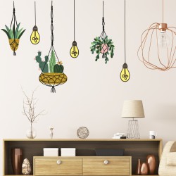 Sticker fleurs plantes suspendues - 60x75cm