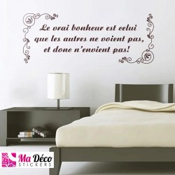 Stickers Citation "Le vrai bonheur"